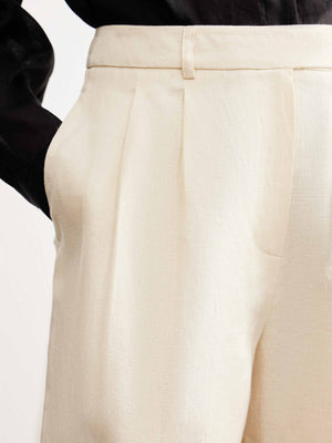 High-Waisted Linen Shorts