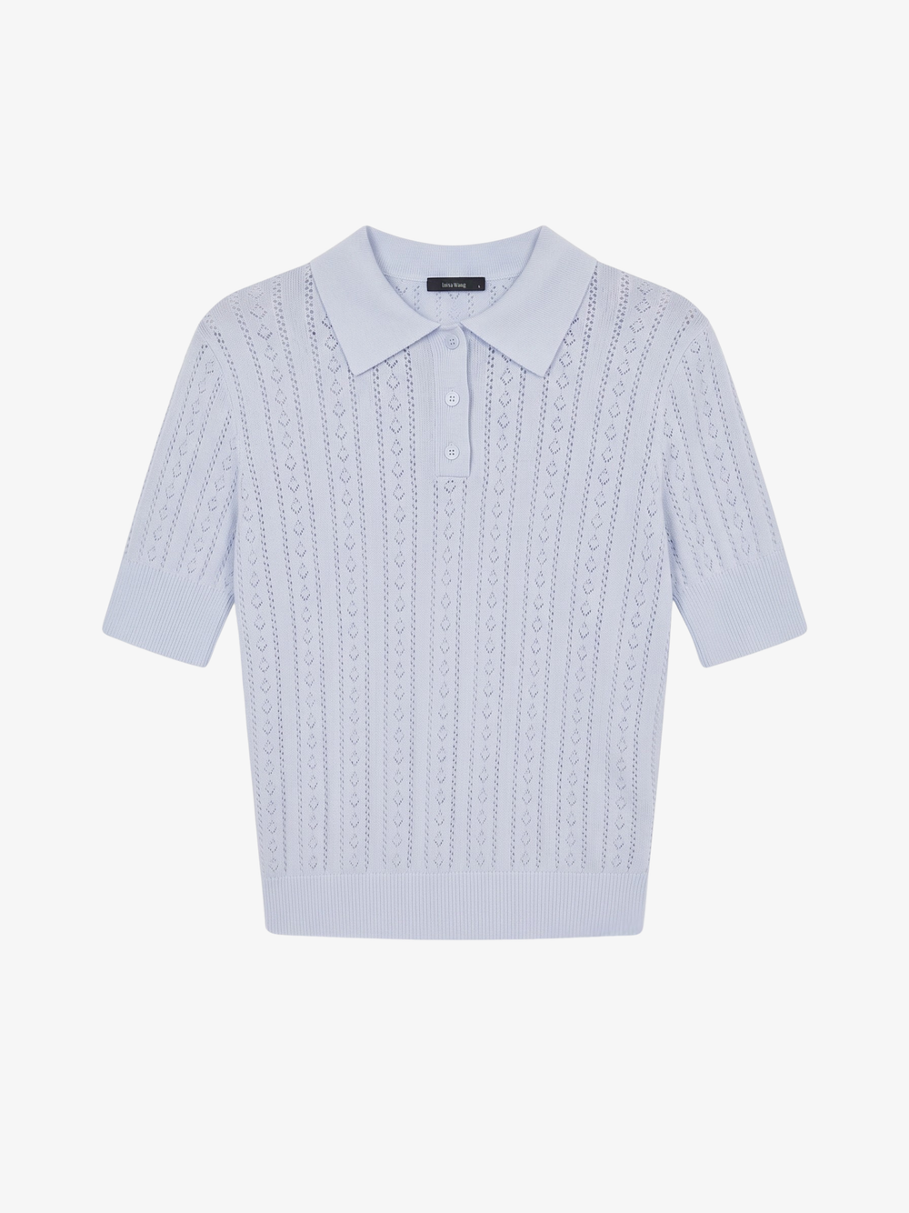 Cotton-Silk Knit Polo Top