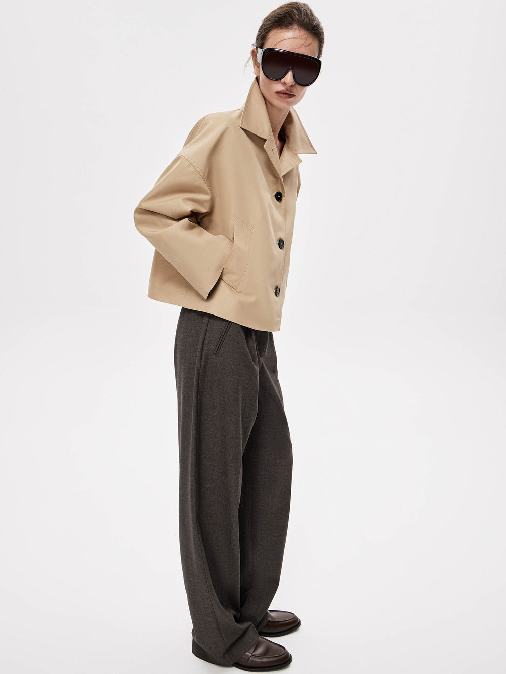 Tailored Wool-Blend Trousers