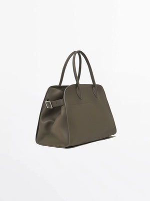 Structured Leather City Bag