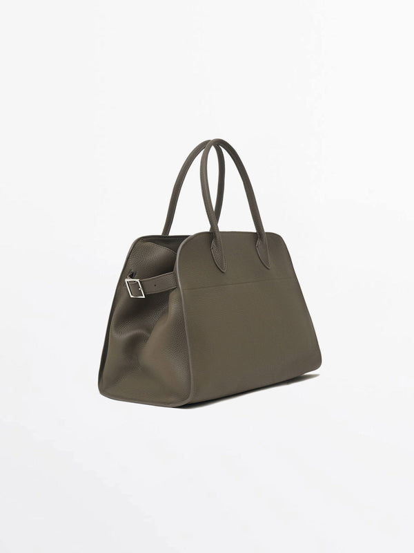 Structured Leather City Bag