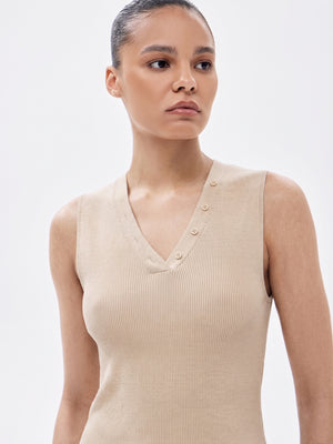 Knit Top with Decorative Buttons