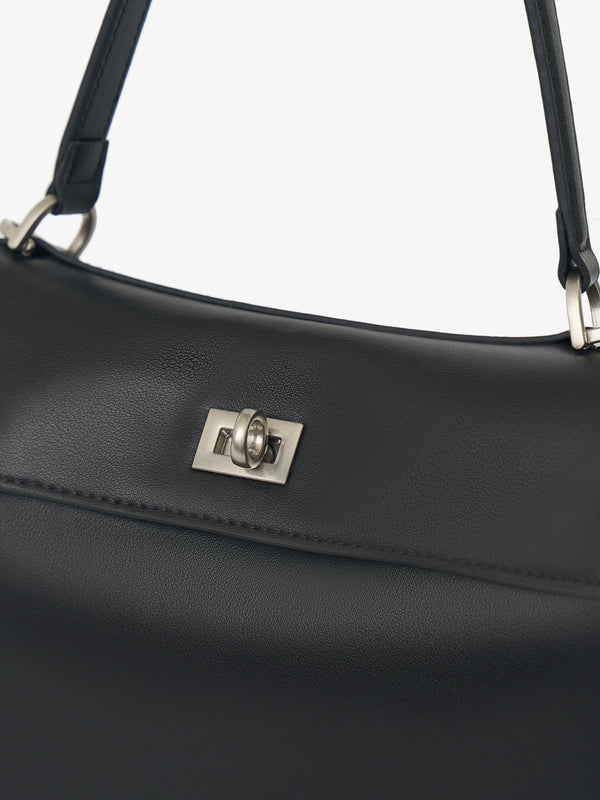 Structured Leather Shoulder Bag