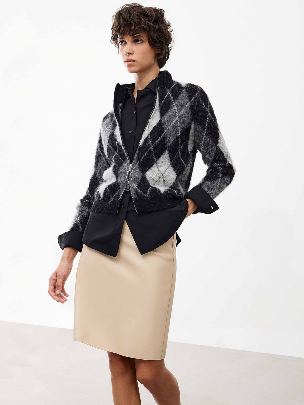 Argyle Alpaca-Blend Cardigan