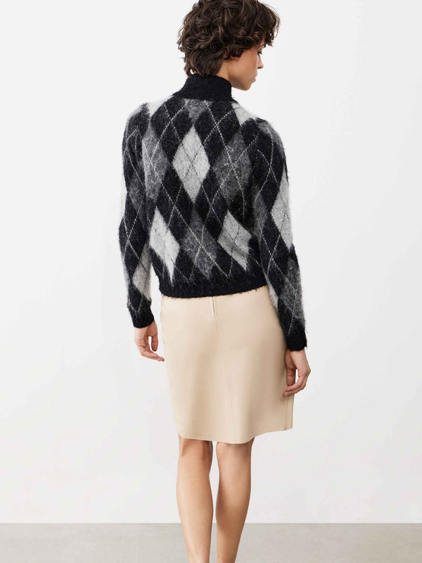 Argyle Alpaca-Blend Cardigan