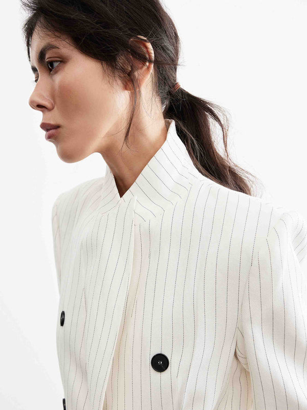 Striped Linen-Blend Suit Set