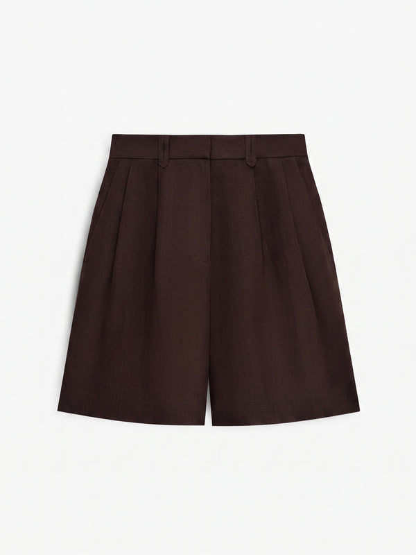 Tailored Linen-Blend Shorts