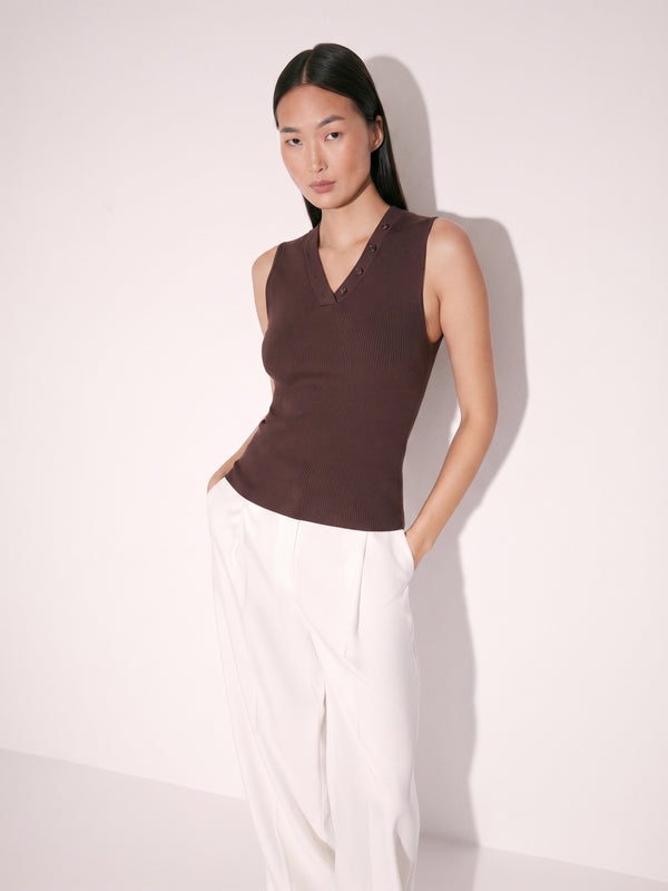 Knit Top with Decorative Buttons