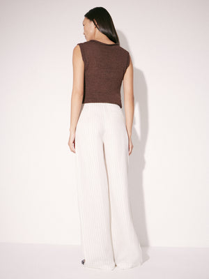 Striped Linen-Blend Trousers