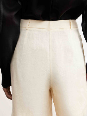 High-Waisted Linen Shorts