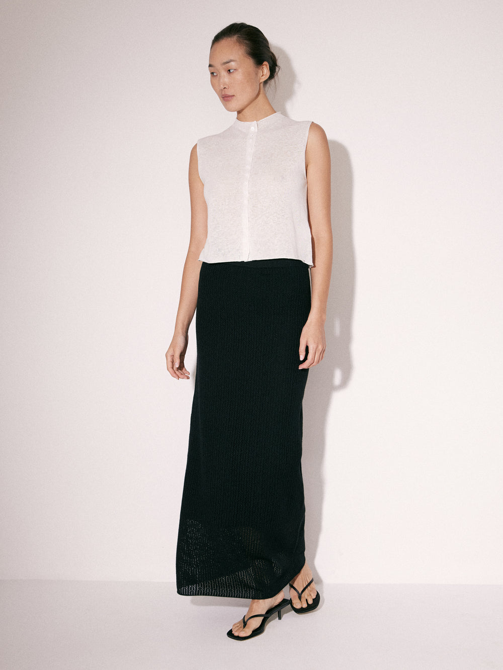 Linen-Cotton Knit Top