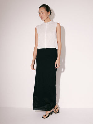 Linen-Cotton Knit Top