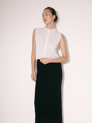 Linen-Cotton Knit Top