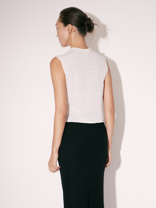 Linen-Cotton Knit Top