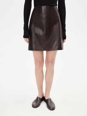 High-Waisted Leather Mini Skirt