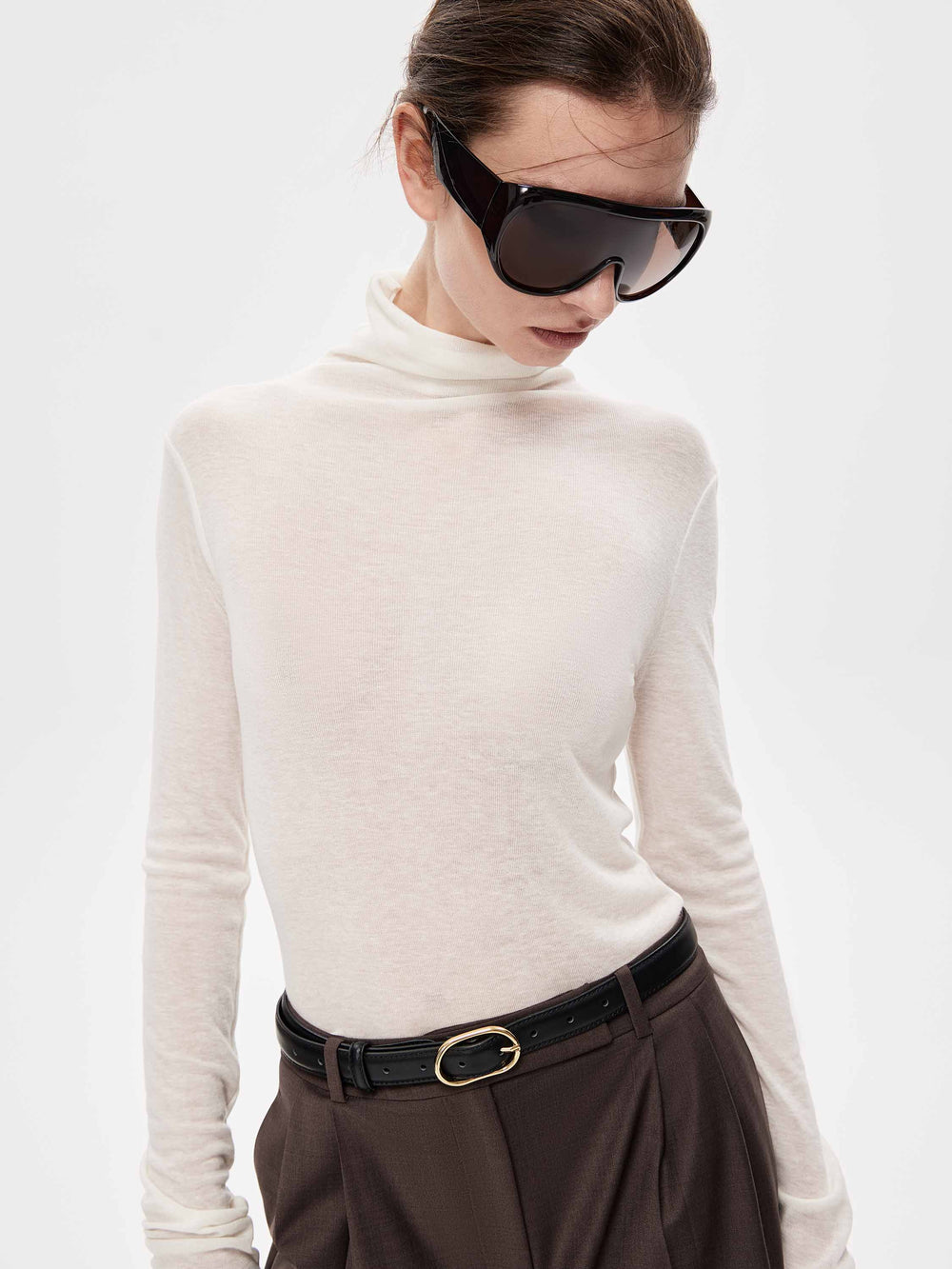 Lyocell and Wool Turtleneck
