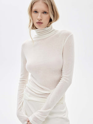 Lyocell and Wool Turtleneck