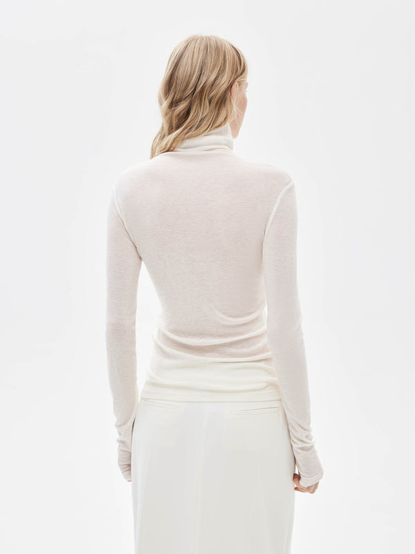 Lyocell and Wool Turtleneck