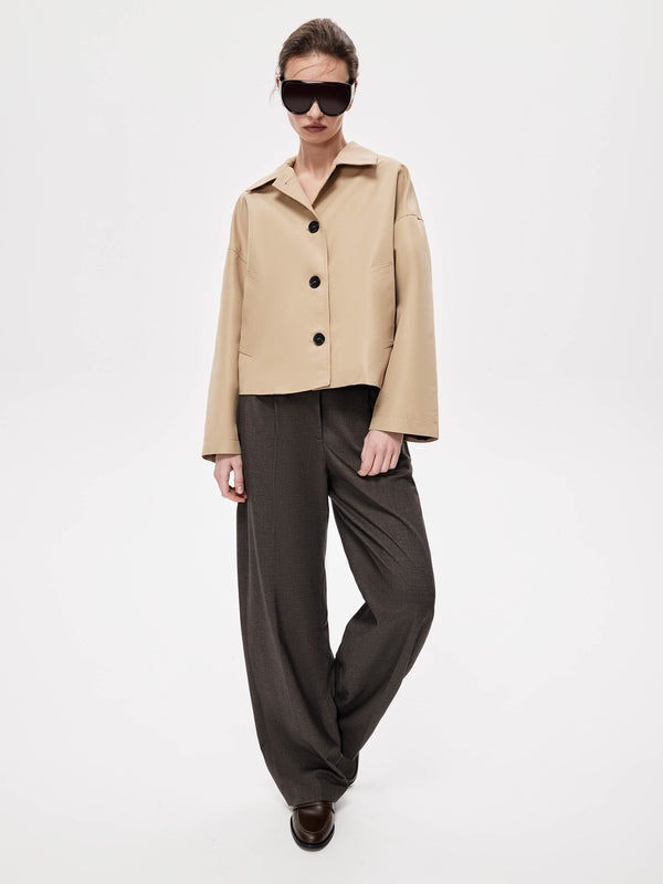 Tailored Wool-Blend Trousers