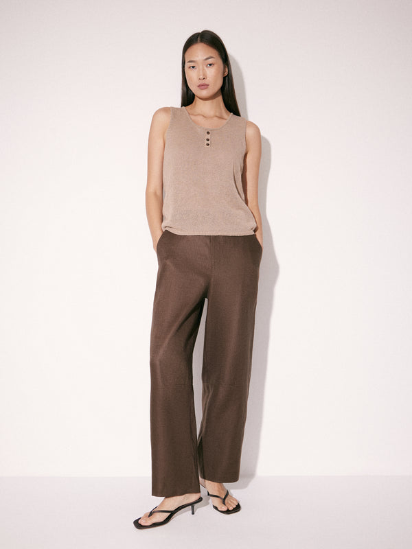 Cropped Linen Trousers