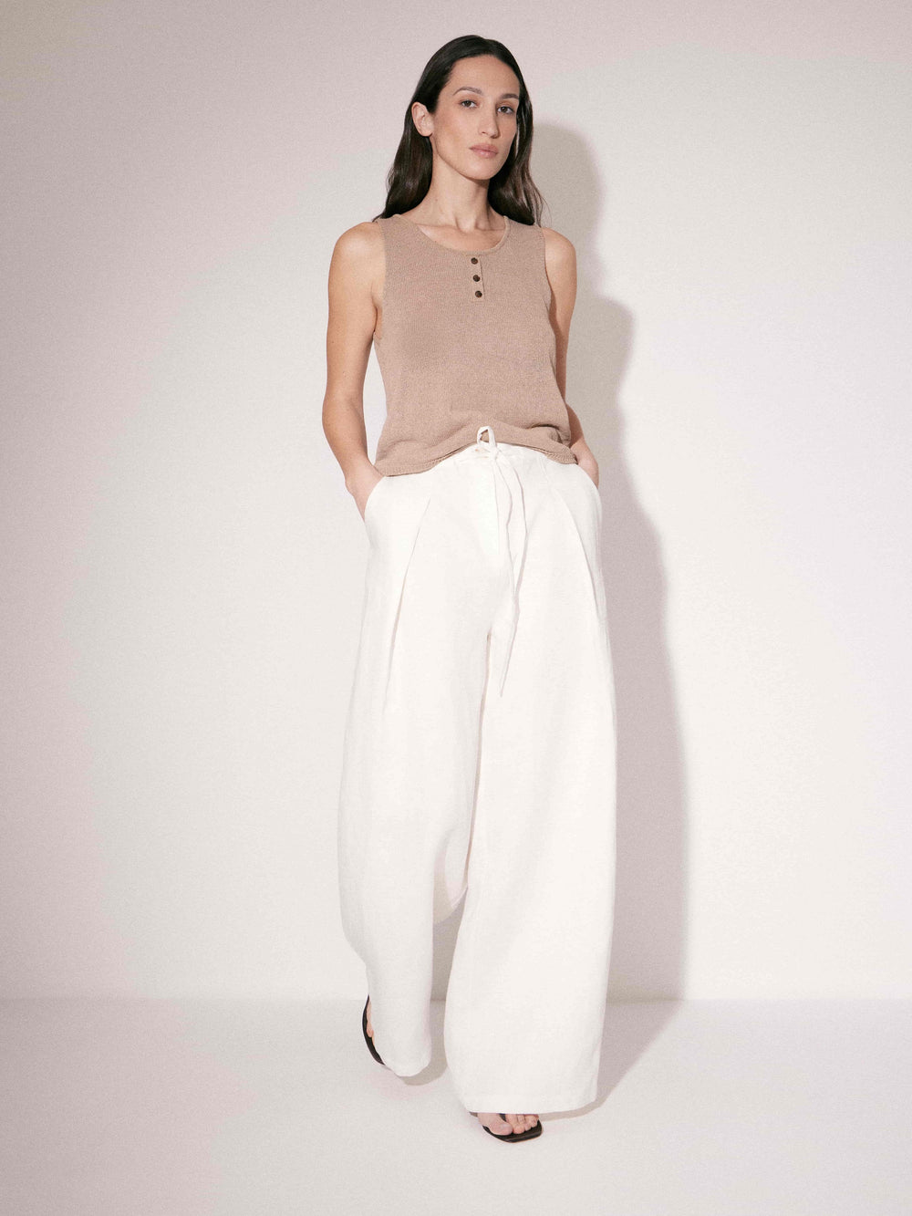 Wide-Leg Linen Trousers