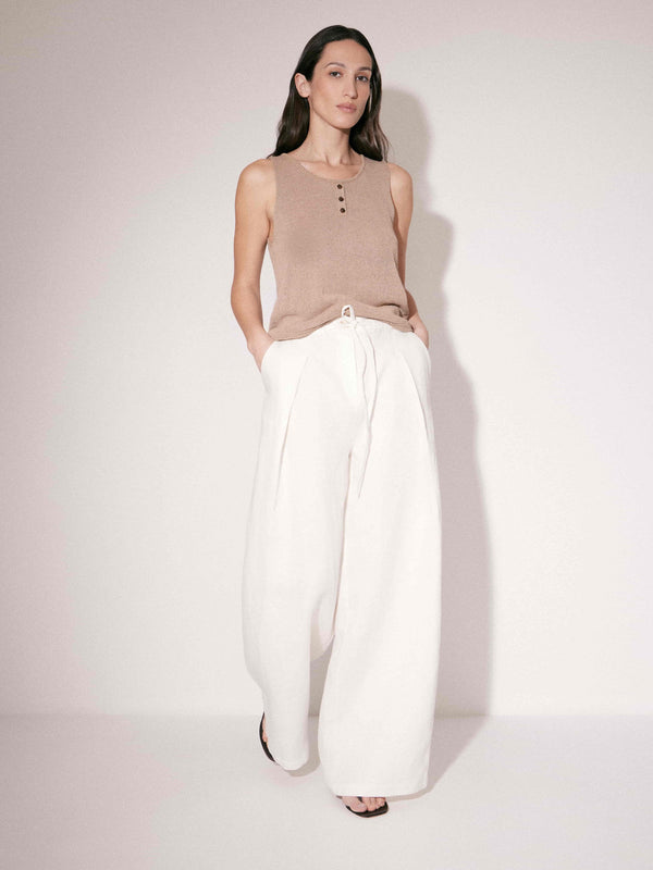 Wide-Leg Linen Trousers