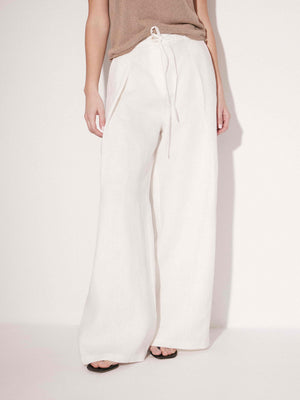 Wide-Leg Linen Trousers