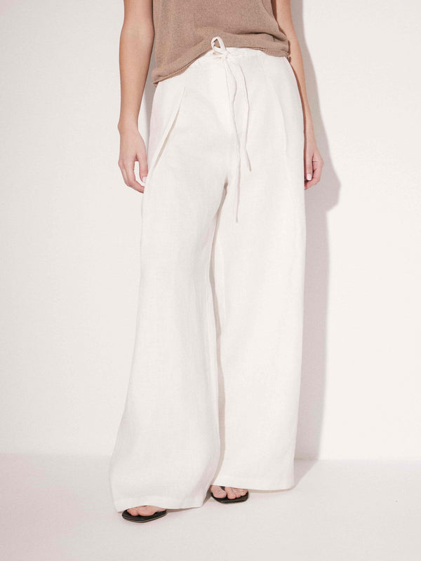 Wide-Leg Linen Trousers