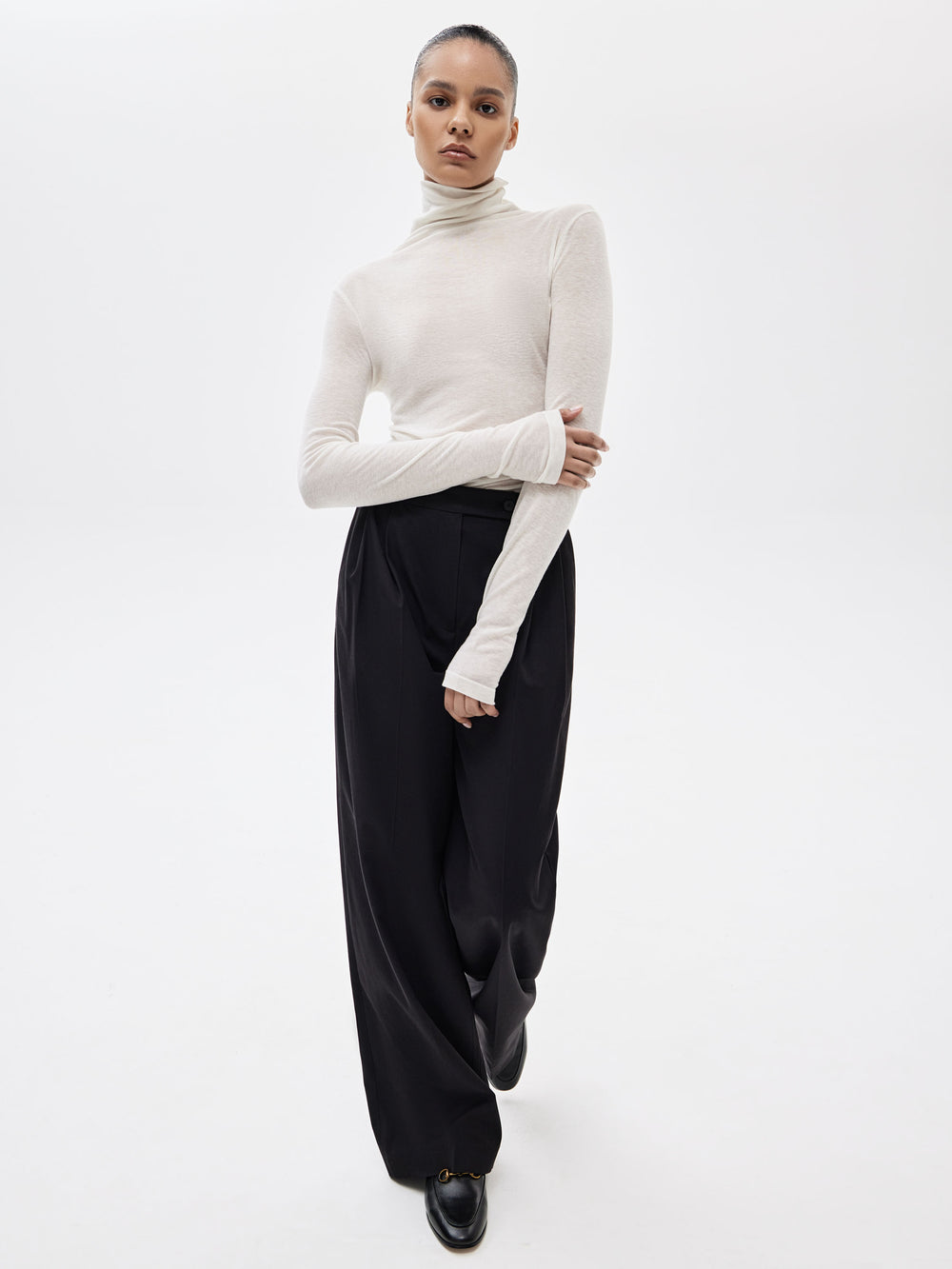 Lyocell and Wool Turtleneck