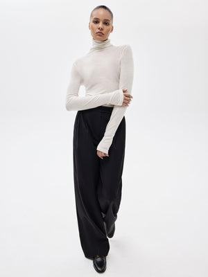 Lyocell and Wool Turtleneck