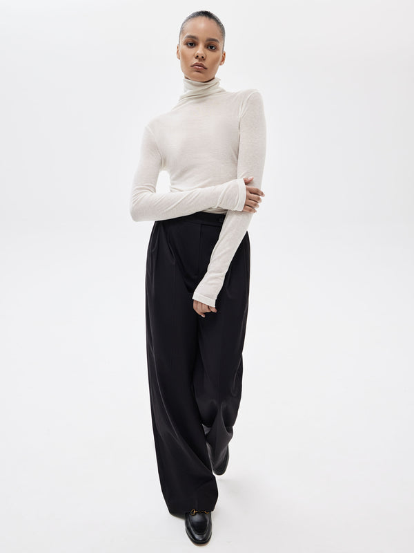 Lyocell and Wool Turtleneck