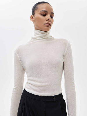 Lyocell and Wool Turtleneck