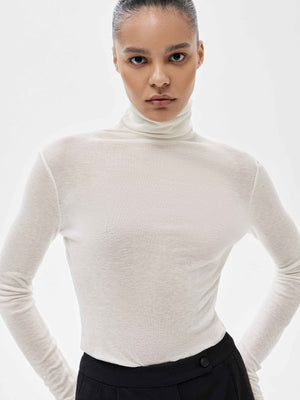 Lyocell and Wool Turtleneck