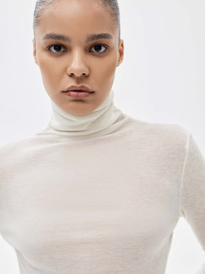 Lyocell and Wool Turtleneck