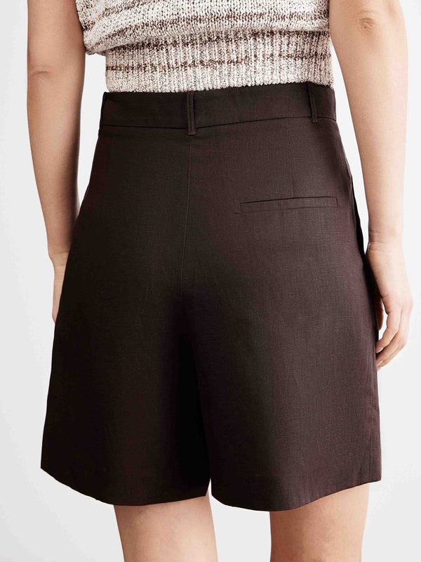Tailored Linen-Blend Shorts