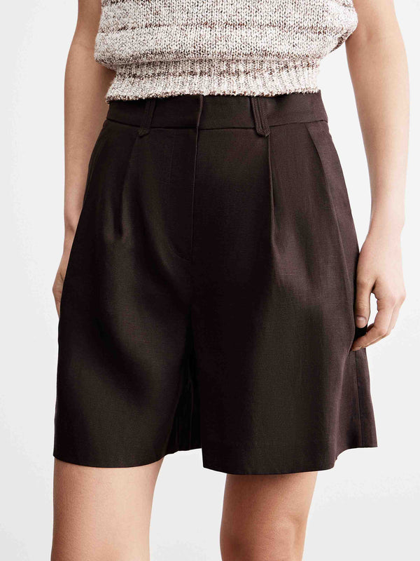Tailored Linen-Blend Shorts
