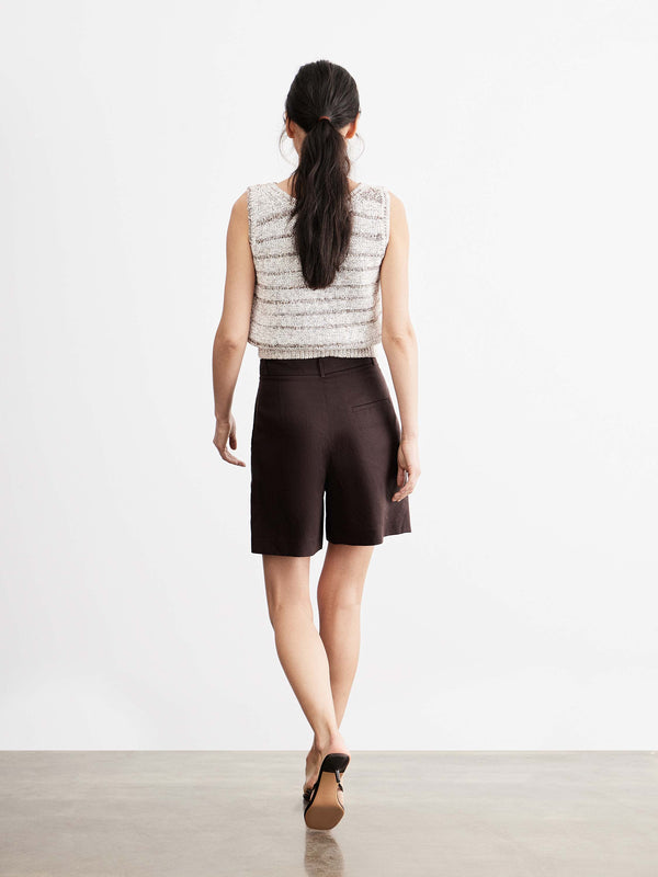 Tailored Linen-Blend Shorts