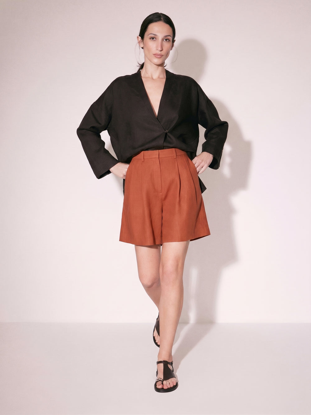 Tailored Linen-Blend Shorts