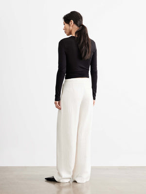 Striped Linen-Blend Suit Set
