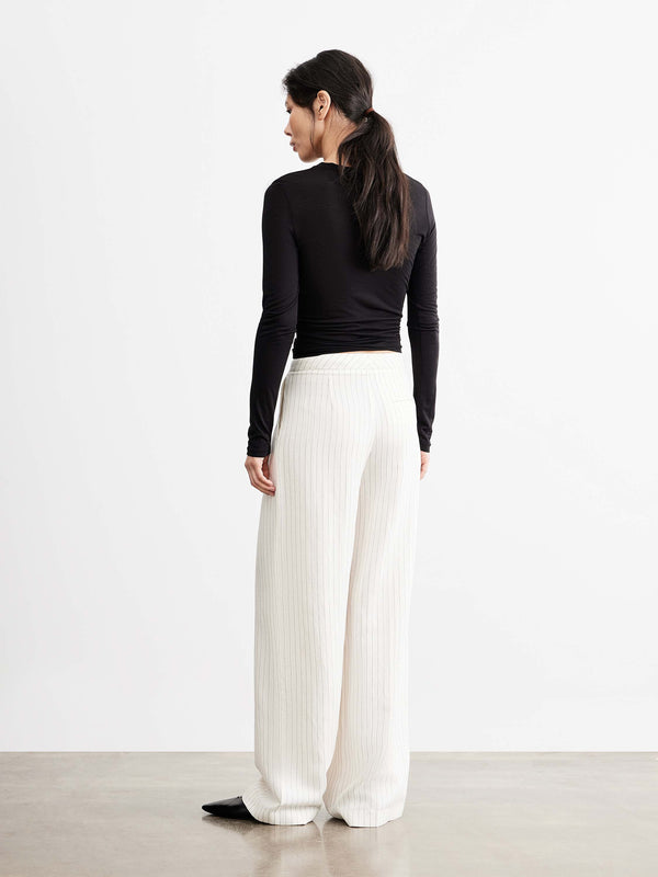 Striped Linen-Blend Suit Set