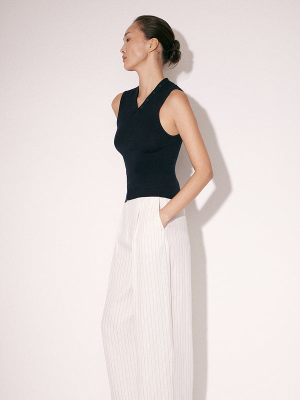 Knit Top with Decorative Buttons