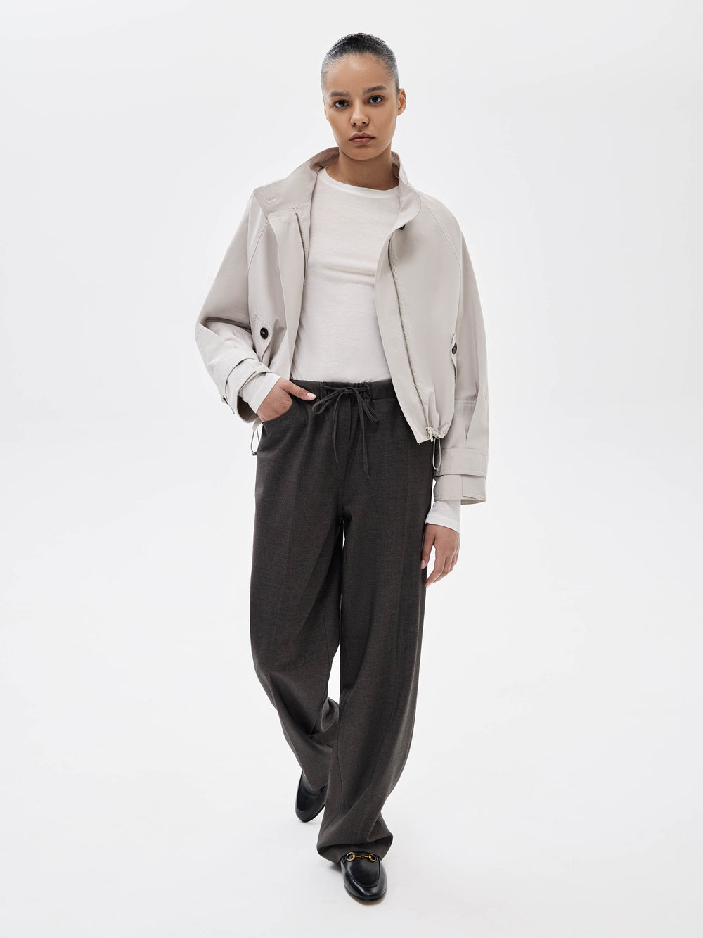 Trench coat in a Dense Fabric