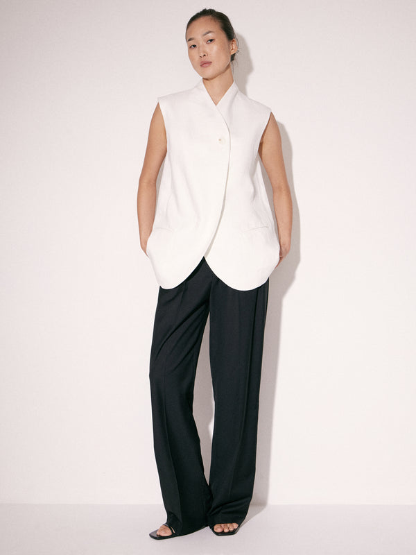 Longline Linen Waistcoat