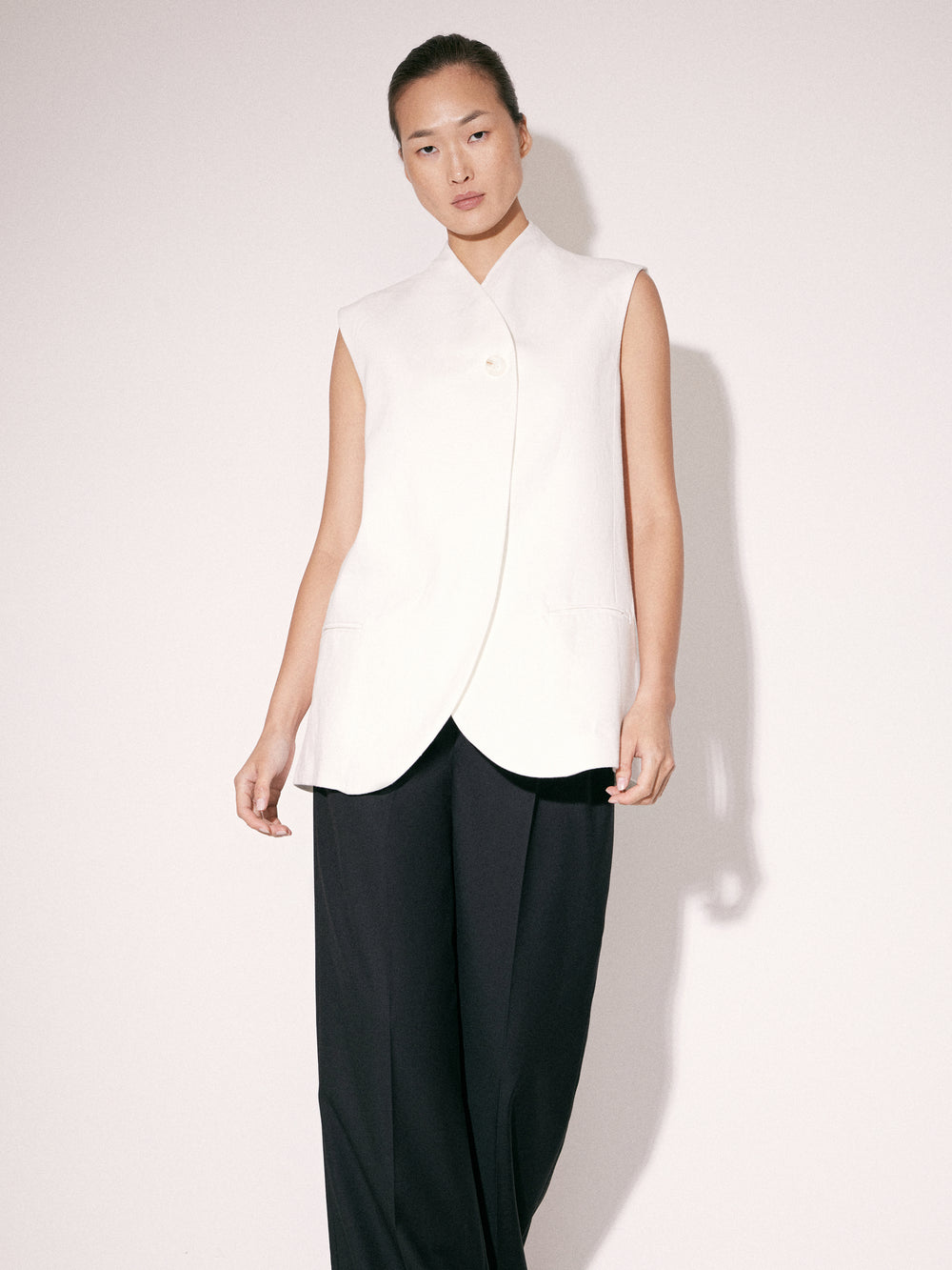 Longline Linen Waistcoat