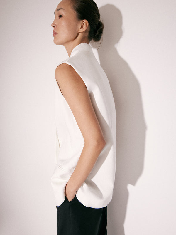 Longline Linen Waistcoat