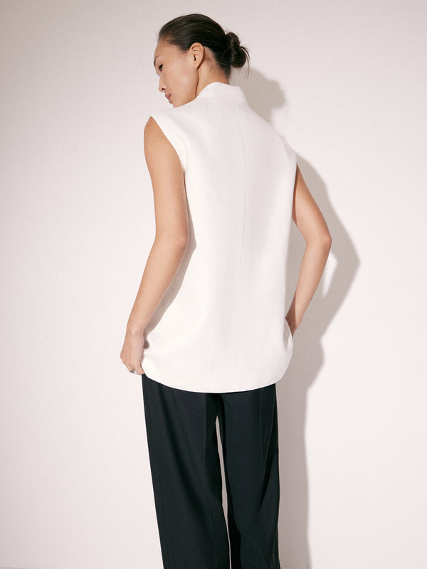 Longline Linen Waistcoat